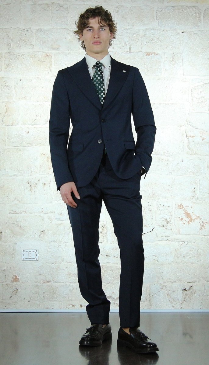 Manuel Ritz Abito blu in lana petto a lance Abiti e giacche - Boutique Luisa Trendy