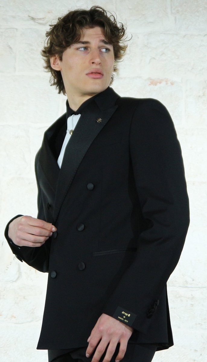 Manuel Ritz Abito doppiopetto con revers in raso Abiti e giacche - Boutique Luisa Trendy