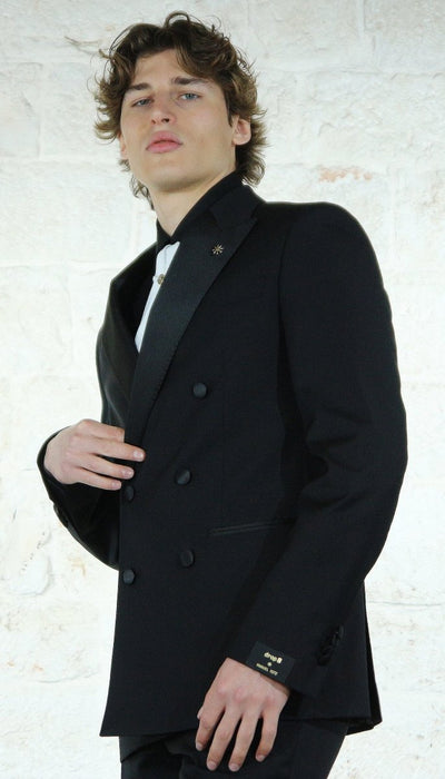 Manuel Ritz Abito doppiopetto con revers in raso Abiti e giacche - Boutique Luisa Trendy