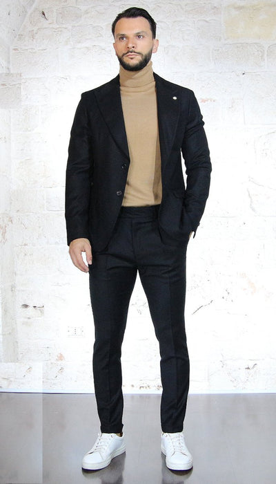 Manuel Ritz Abito nero in lana stretch Abiti e giacche - Boutique Luisa Trendy