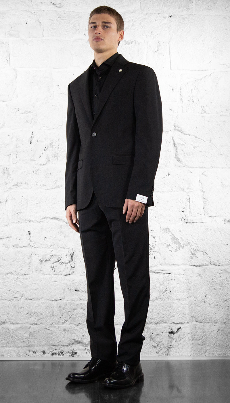 Manuel Ritz Abito nero misto lana drop 8 Abiti e giacche - Boutique Luisa Trendy