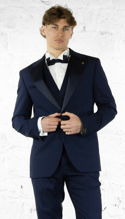 Manuel Ritz Abito smoking con gilet in lana stretch blu Abiti e giacche - Boutique Luisa Trendy