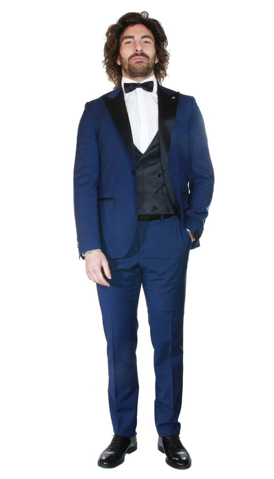 Manuel Ritz Abito Smoking in lana revers a lance in raso Abiti e giacche - Boutique Luisa Trendy