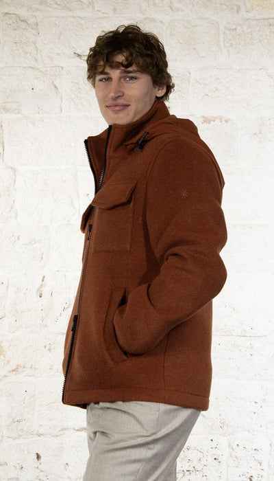 Manuel Ritz Bomber jersey accoppiato neoprene marrone Capispalla Uomo - Boutique Luisa Trendy