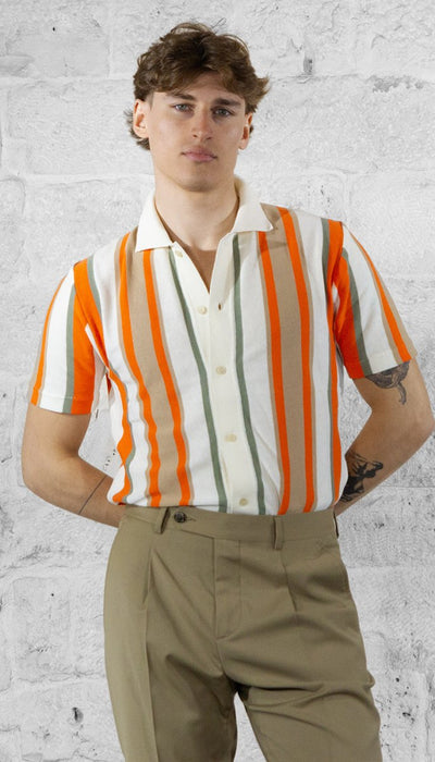 Manuel Ritz Camicia in filo di cotone a righe T-shirt e Polo - Boutique Luisa Trendy