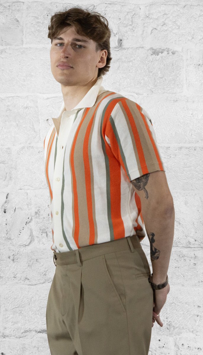 Manuel Ritz Camicia in filo di cotone a righe T-shirt e Polo - Boutique Luisa Trendy