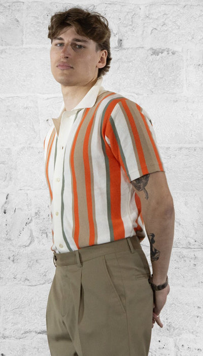 Manuel Ritz Camicia in filo di cotone a righe T-shirt e Polo - Boutique Luisa Trendy