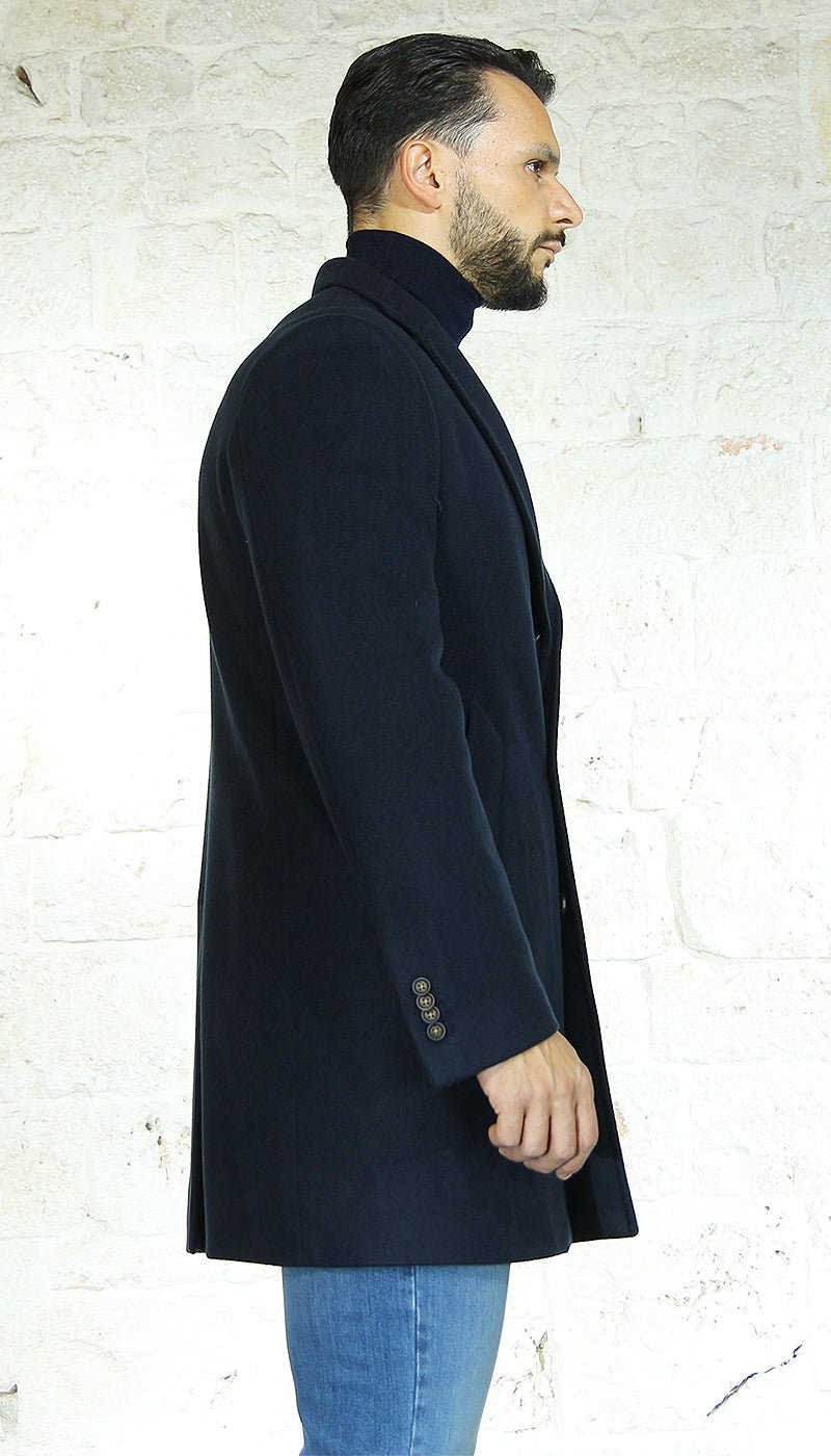 Manuel Ritz Cappotto blu monopetto in panno Capispalla Uomo - Boutique Luisa Trendy