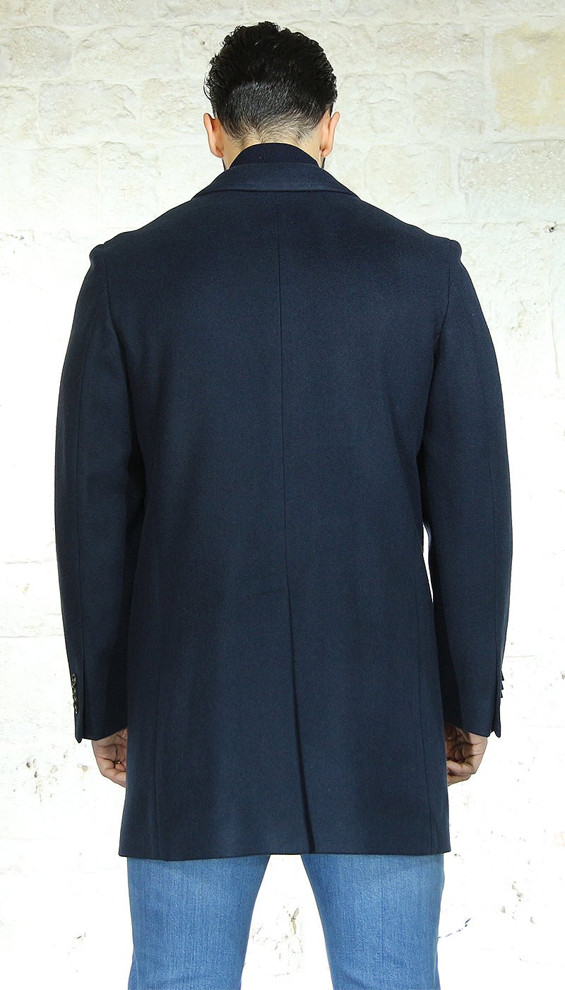 Manuel Ritz Cappotto blu monopetto in panno Capispalla Uomo - Boutique Luisa Trendy