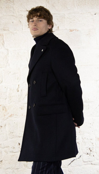 Manuel Ritz Cappotto doppiopetto in blu in lana 3732C4498 243730 89 Capispalla Uomo - Boutique Luisa Trendy