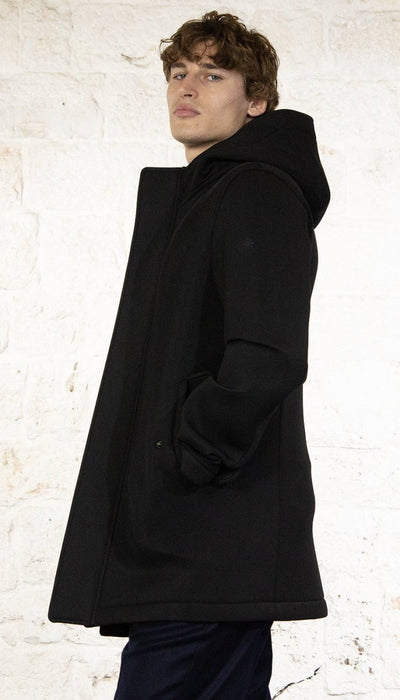 Manuel Ritz Cappotto imbottito jersey tecnico accoppiato nero Capispalla Uomo - Boutique Luisa Trendy