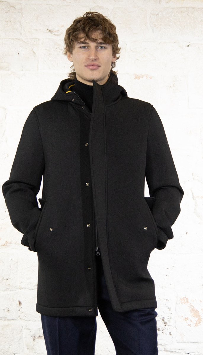 Manuel Ritz Cappotto imbottito jersey tecnico accoppiato nero Capispalla Uomo - Boutique Luisa Trendy