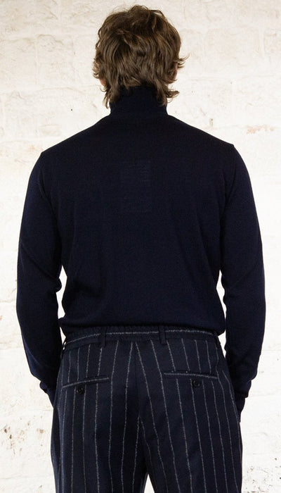 Manuel Ritz Dolcevita blu in lana Maglie e cardigan uomo - Boutique Luisa Trendy