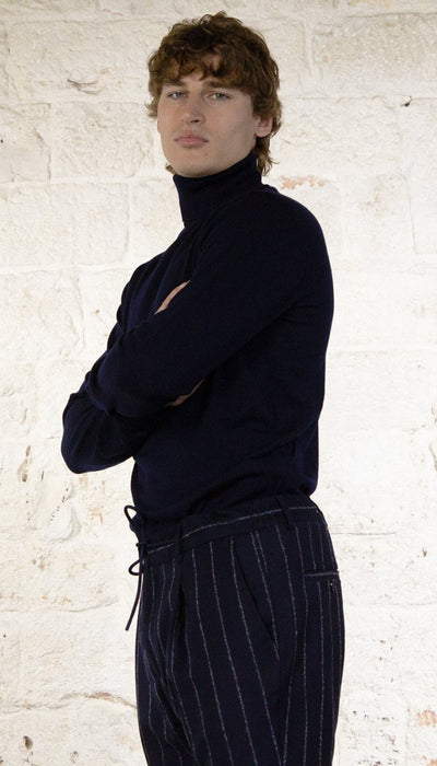Manuel Ritz Dolcevita blu in lana Maglie e cardigan uomo - Boutique Luisa Trendy