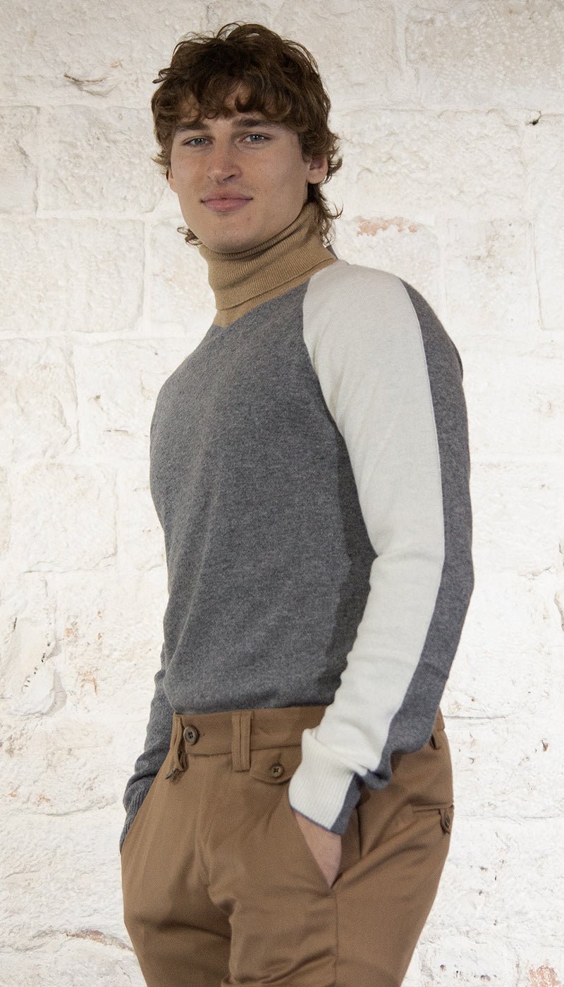 Manuel Ritz Dolcevita color block misto lana Maglie e cardigan uomo - Boutique Luisa Trendy