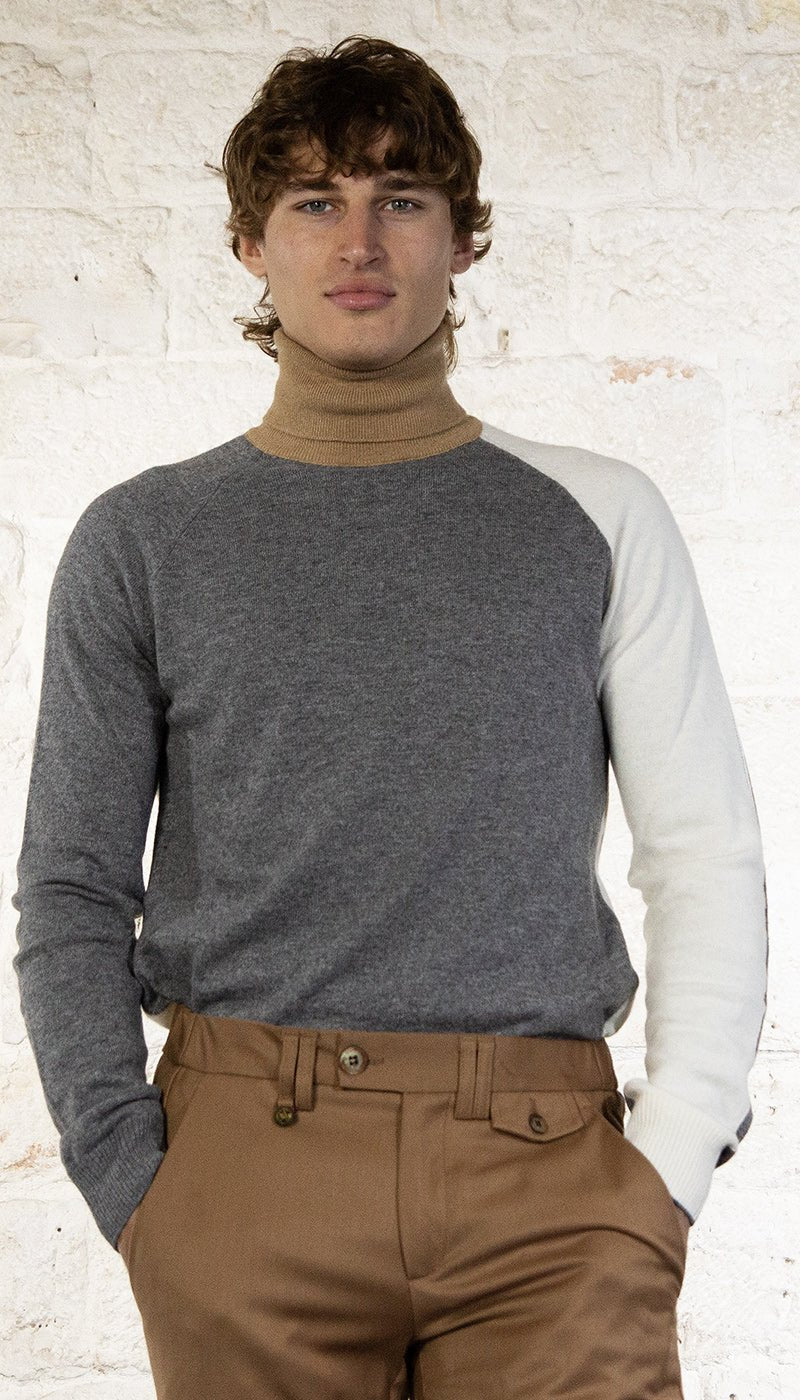 Manuel Ritz Dolcevita color block misto lana Maglie e cardigan uomo - Boutique Luisa Trendy