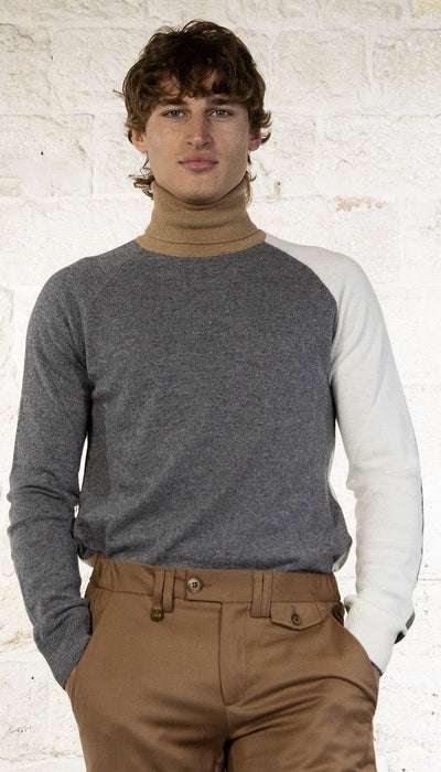Manuel Ritz Dolcevita color block misto lana Maglie e cardigan uomo - Boutique Luisa Trendy