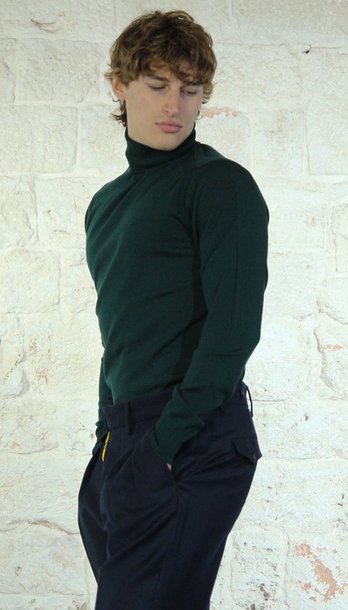 Manuel Ritz Dolcevita verde in lana Maglie e cardigan uomo - Boutique Luisa Trendy
