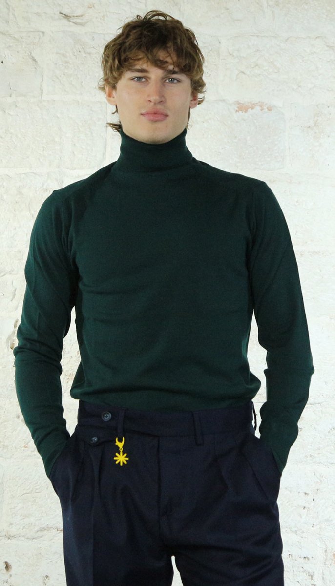 Manuel Ritz Dolcevita verde in lana Maglie e cardigan uomo - Boutique Luisa Trendy