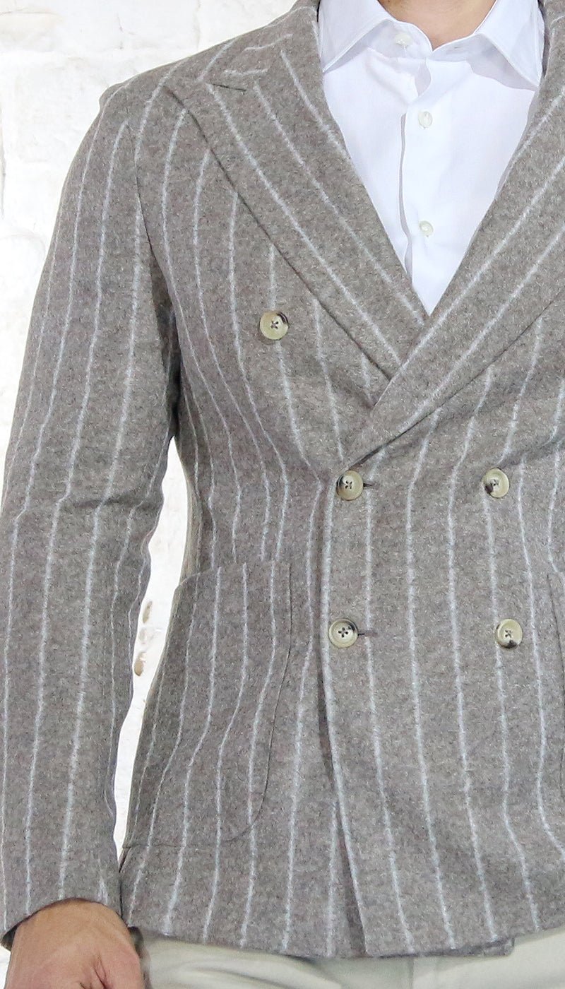 Manuel Ritz Giacca doppiopetto regimental in jersey misto lana Abiti e giacche - Boutique Luisa Trendy