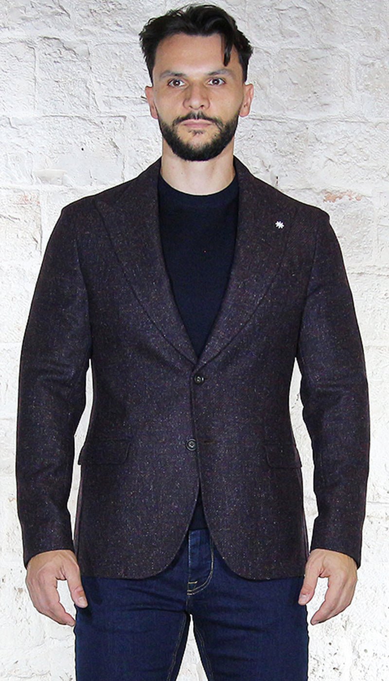 Manuel Ritz Giacca in lana bouclè bordeaux Abiti e giacche - Boutique Luisa Trendy