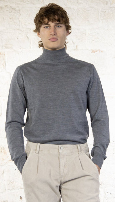 Manuel Ritz Lupetto Mock neck grigio in lana Maglie e cardigan uomo - Boutique Luisa Trendy