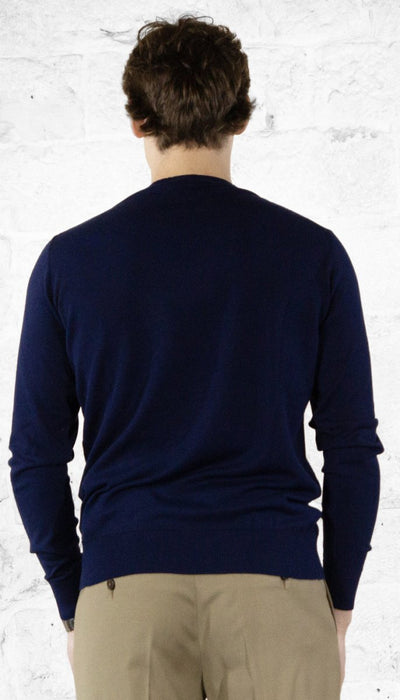 Manuel Ritz maglia collo tondo in cotone blu 3832M500 253310 Maglie e cardigan uomo - Boutique Luisa Trendy