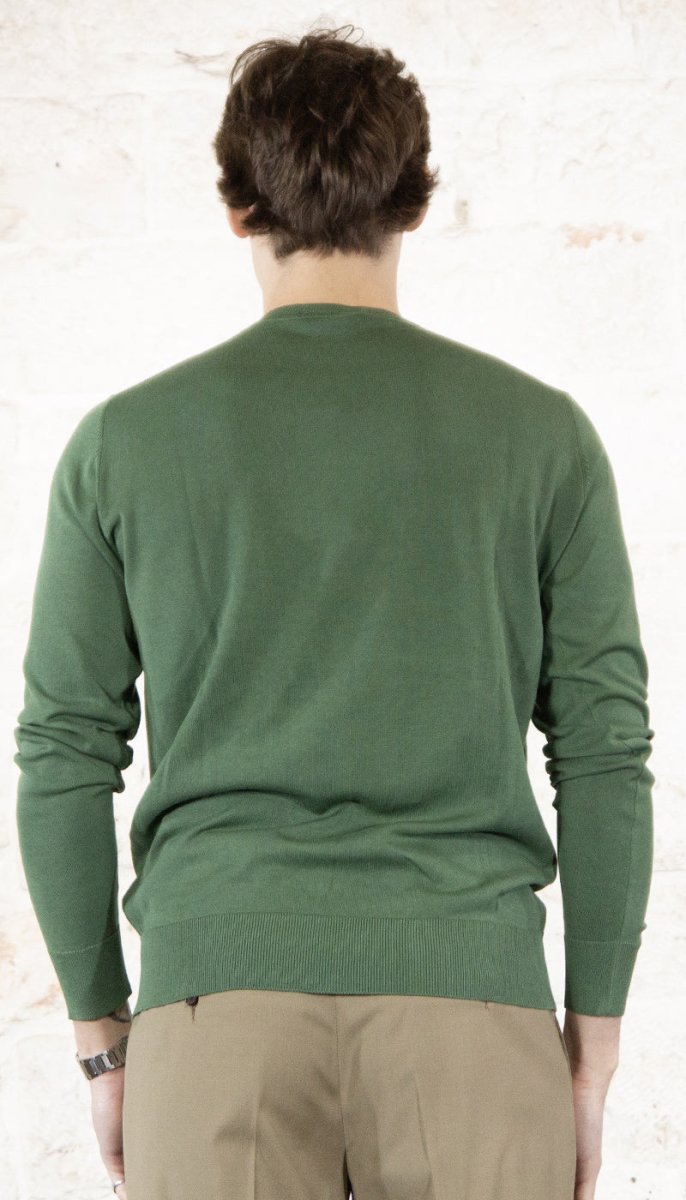 Manuel Ritz maglia collo tondo in cotone verde 3832M500 253310 Maglie e cardigan uomo - Boutique Luisa Trendy