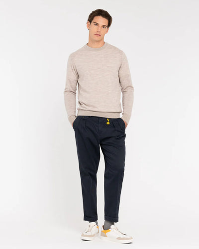 Manuel Ritz Maglia collo tondo pura lana beige Maglie e cardigan uomo - Boutique Luisa Trendy