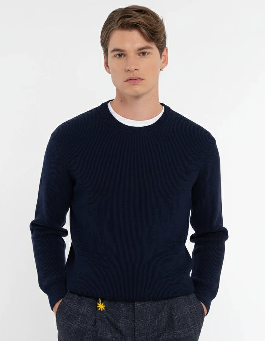 Manuel Ritz Maglia girocollo costa inglese in lana Maglie e cardigan uomo - Boutique Luisa Trendy
