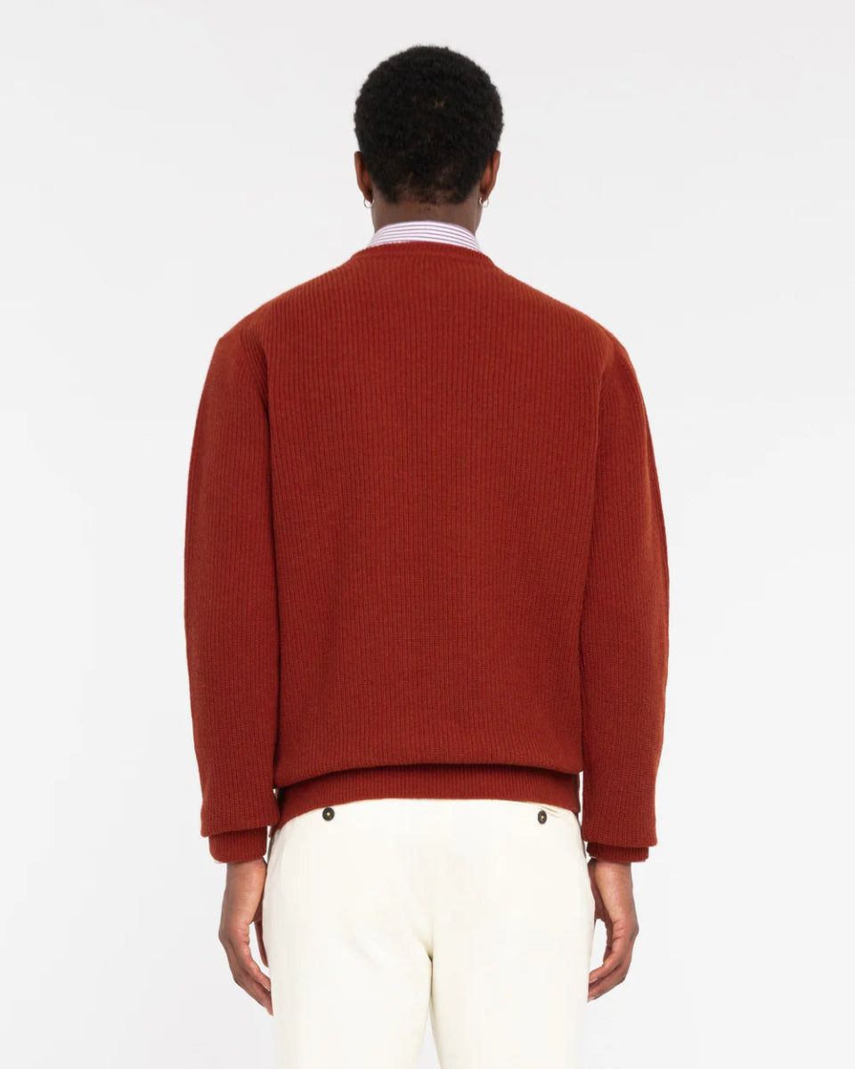 Manuel Ritz Maglia girocollo costa inglese misto lana marrone Maglie e cardigan uomo - Boutique Luisa Trendy