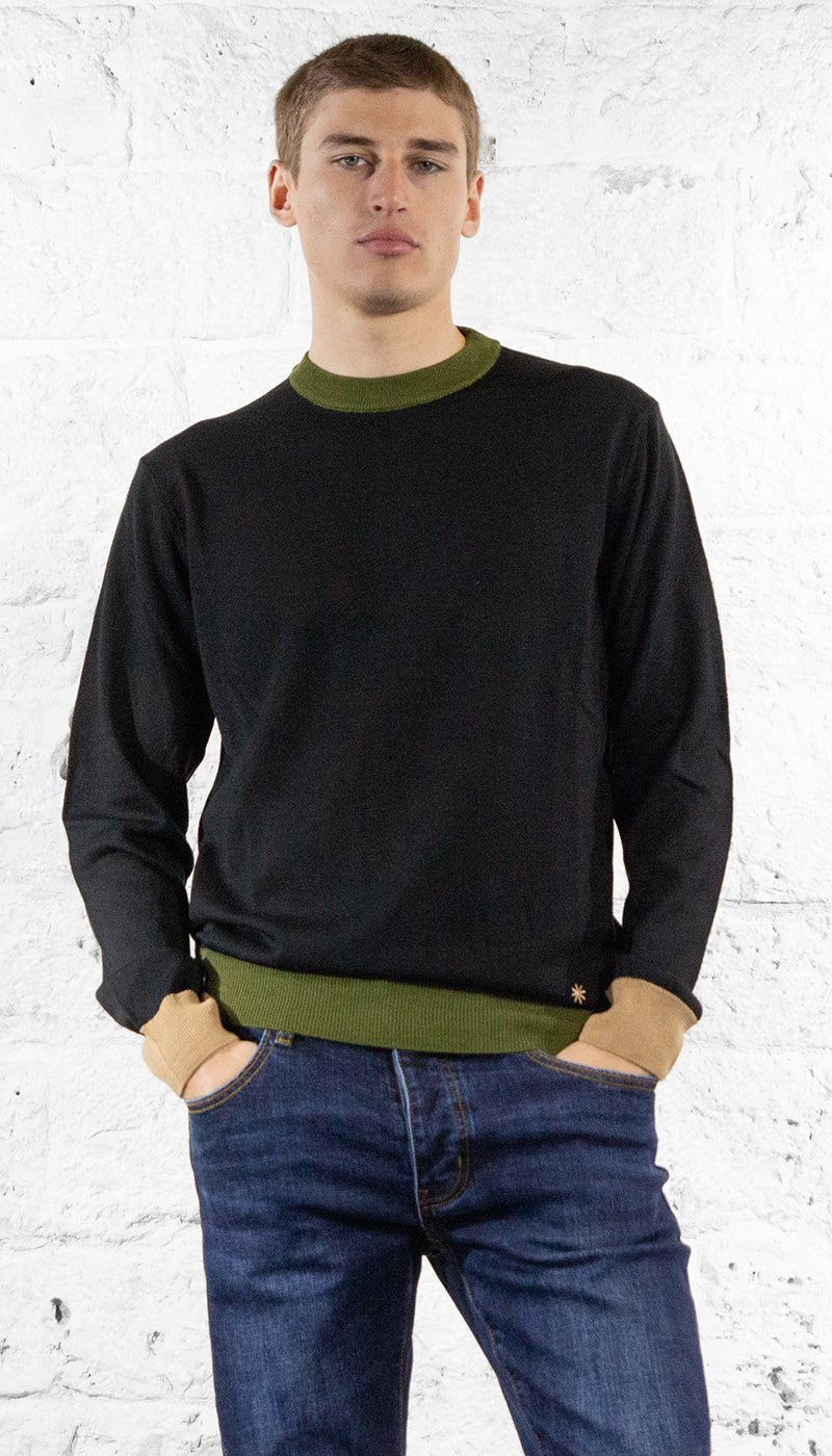 Manuel Ritz Maglia in misto lana con contrasti Maglie e cardigan uomo - Boutique Luisa Trendy