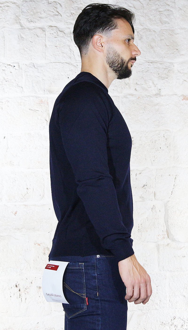 Manuel Ritz Maglione uomo blu in lana Maglie e cardigan uomo - Boutique Luisa Trendy