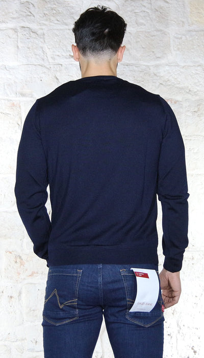 Manuel Ritz Maglione uomo blu in lana Maglie e cardigan uomo - Boutique Luisa Trendy