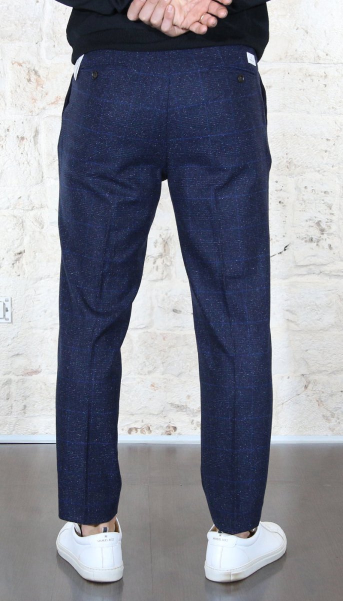 Manuel Ritz Pantalone baggy fit con pinces overcheck in lana Pantaloni Uomo - Boutique Luisa Trendy