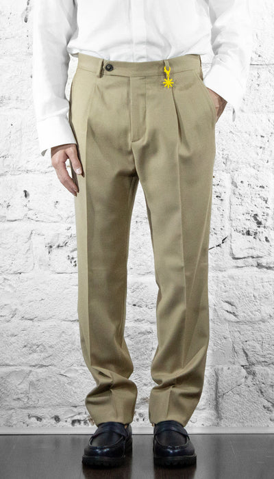 Manuel Ritz Pantalone con pinces flanella di lana stretch Pantaloni Uomo - Boutique Luisa Trendy