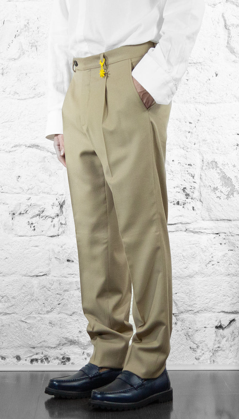 Manuel Ritz Pantalone con pinces flanella di lana stretch Pantaloni Uomo - Boutique Luisa Trendy