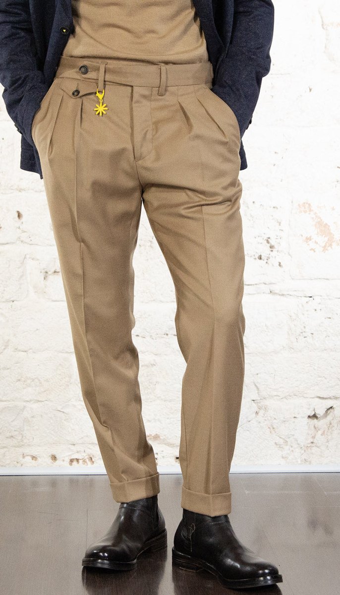 Manuel Ritz Pantalone doppia pinces baggy in lana Pantaloni Uomo - Boutique Luisa Trendy