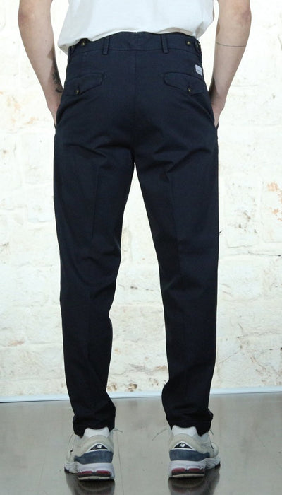 Manuel Ritz Pantalone doppia pinces baggy twill cotone stretch blu Pantaloni Uomo - Boutique Luisa Trendy