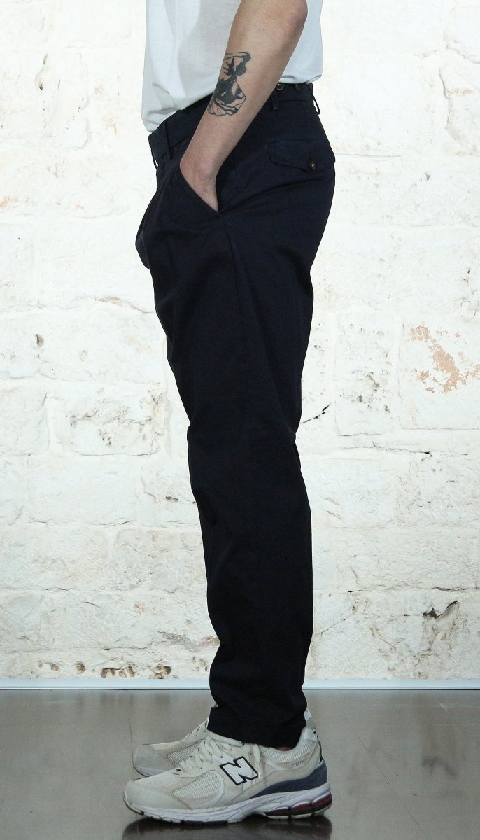 Manuel Ritz Pantalone doppia pinces baggy twill cotone stretch blu Pantaloni Uomo - Boutique Luisa Trendy
