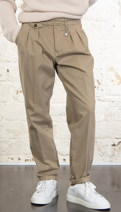 Manuel Ritz pantalone doppia pinces cotone stretch beige 3732P1668TC 243823 23 Pantaloni Uomo - Boutique Luisa Trendy