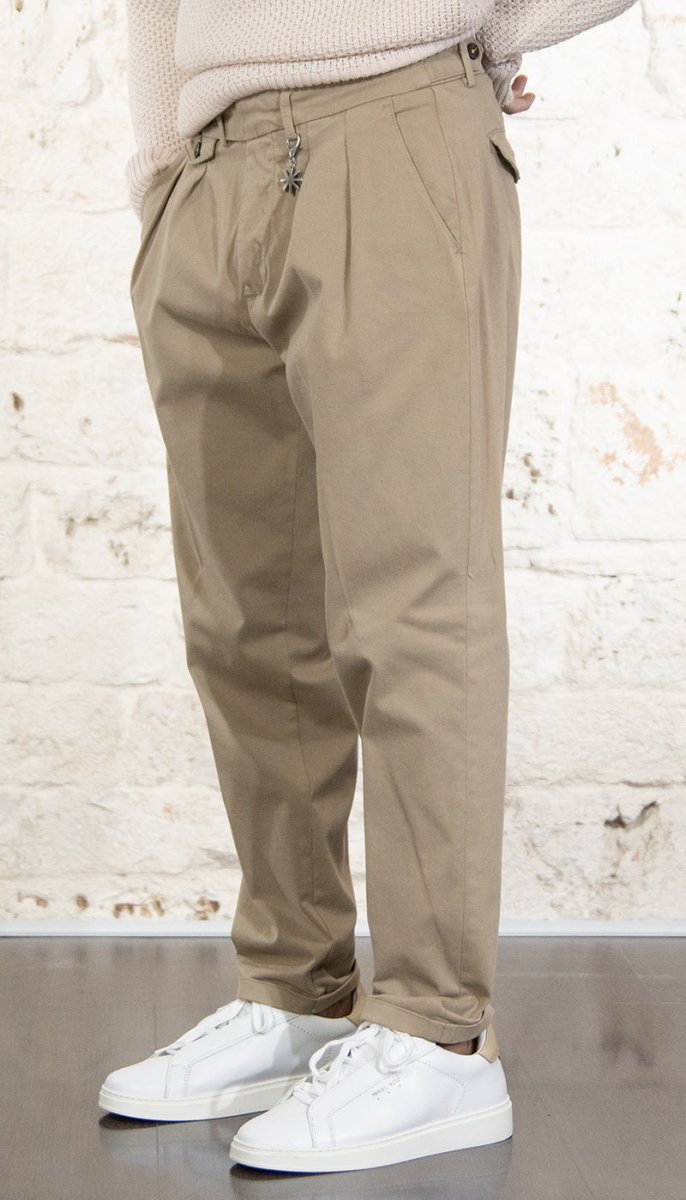 Manuel Ritz pantalone doppia pinces cotone stretch beige 3732P1668TC 243823 23 Pantaloni Uomo - Boutique Luisa Trendy
