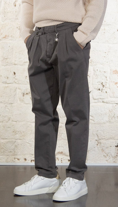 Manuel Ritz pantalone doppia pinces cotone stretch grigio 3732P1668TC 243823 97 Pantaloni Uomo - Boutique Luisa Trendy