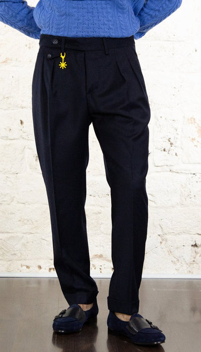 Manuel Ritz Pantalone doppia pinces flanella di lana stretch 3732P1668 240501 Pantaloni Uomo - Boutique Luisa Trendy