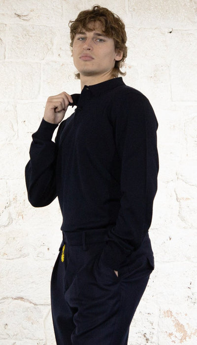Manuel Ritz Polo blu in misto lana T-shirt e Polo - Boutique Luisa Trendy