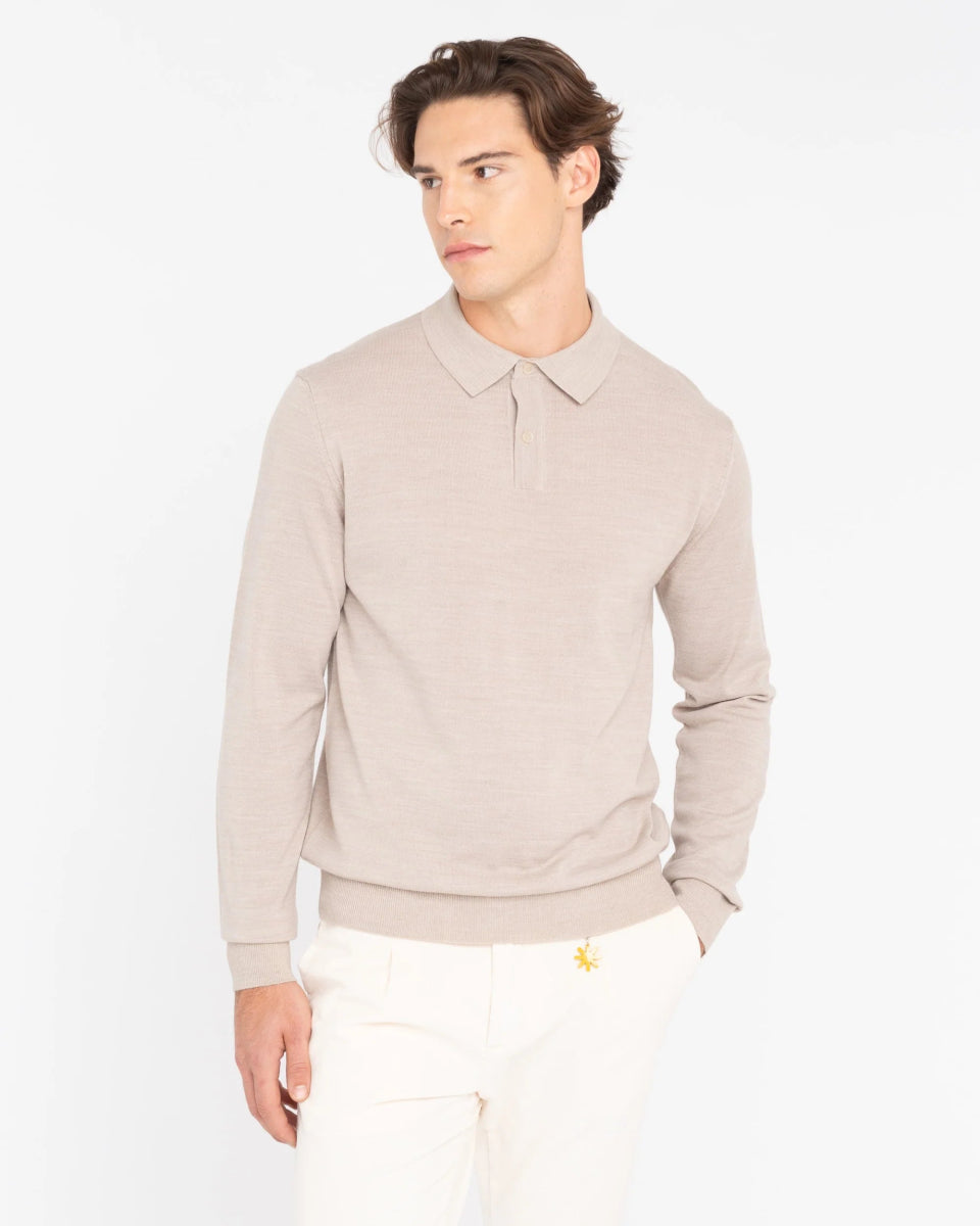 Manuel Ritz Polo in misto lana beige T-shirt e Polo - Boutique Luisa Trendy