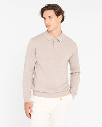 Manuel Ritz Polo in misto lana beige