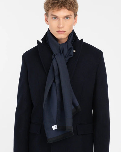 Manuel Ritz Sciarpa microstruttura rigata misto lana blu sciarpe e foulard - Boutique Luisa Trendy