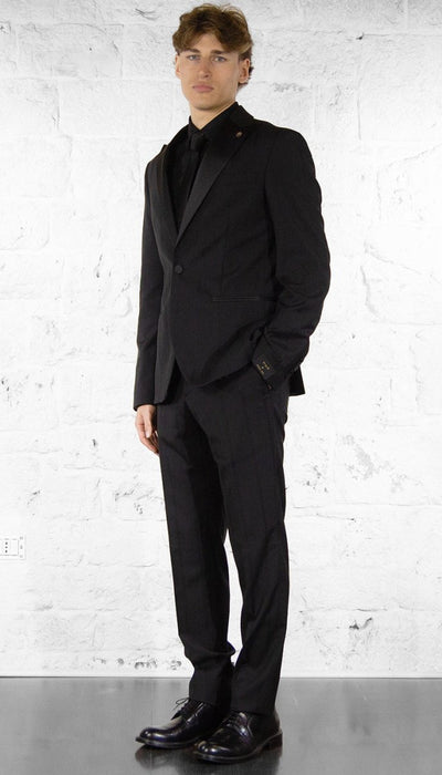 Manuel Ritz Smoking a righe revers in raso Abiti e giacche - Boutique Luisa Trendy