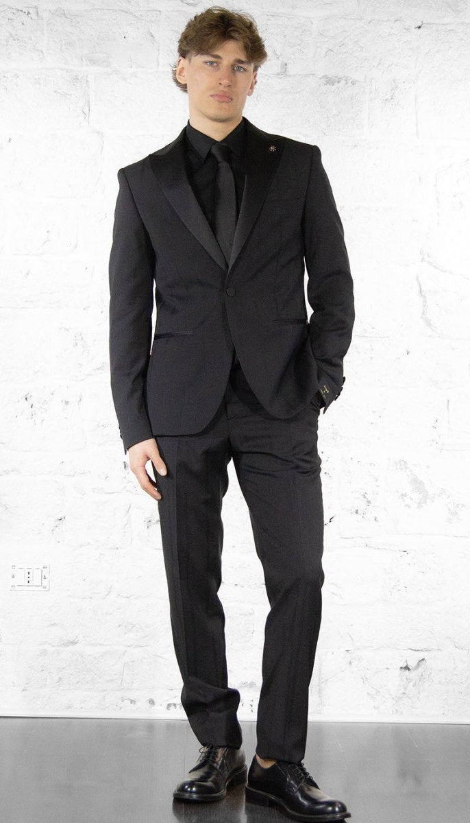 Manuel Ritz Smoking a righe revers in raso Abiti e giacche - Boutique Luisa Trendy